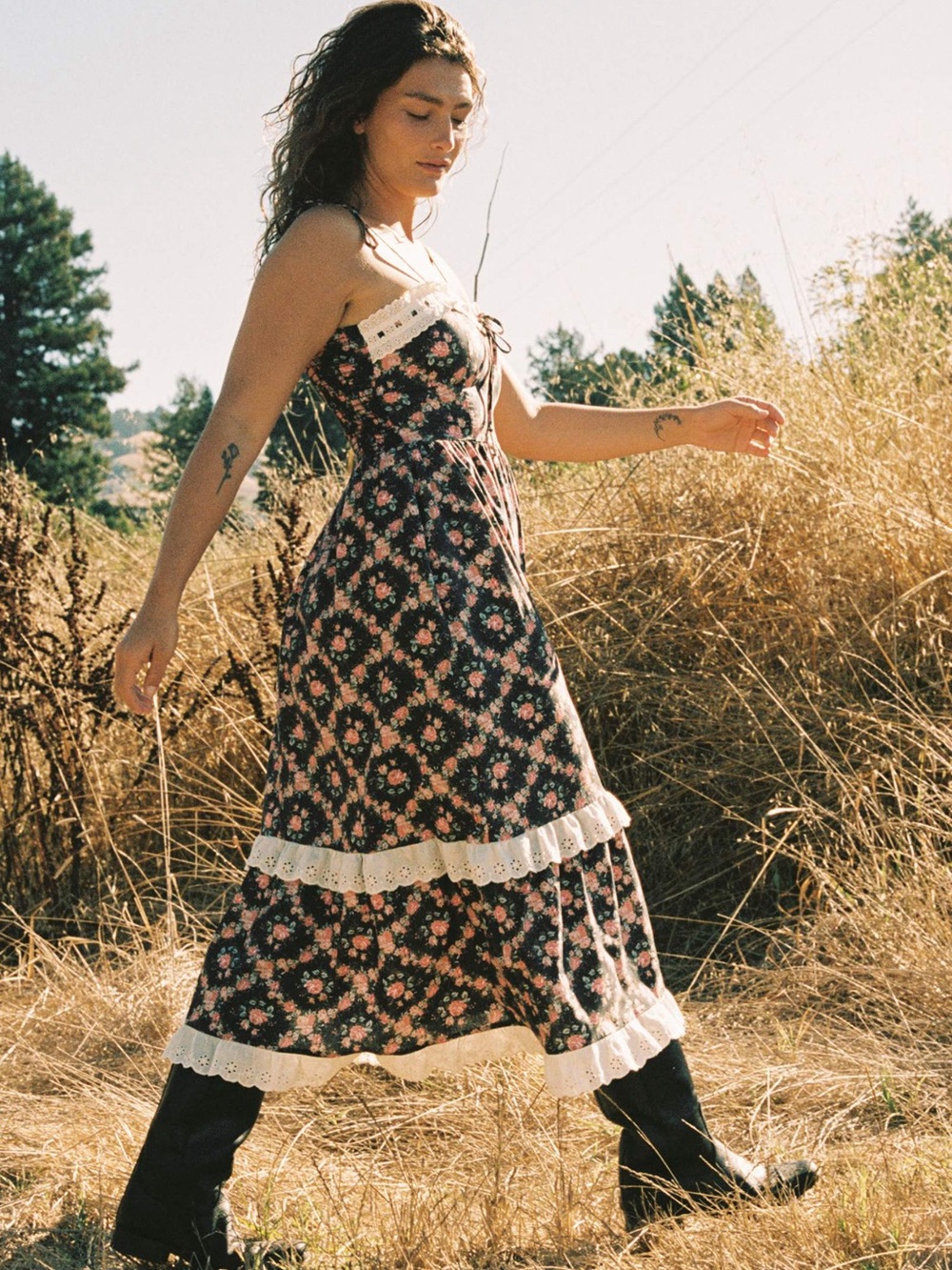 Christy Dawn The Emma Dress | Night Rose Lattice